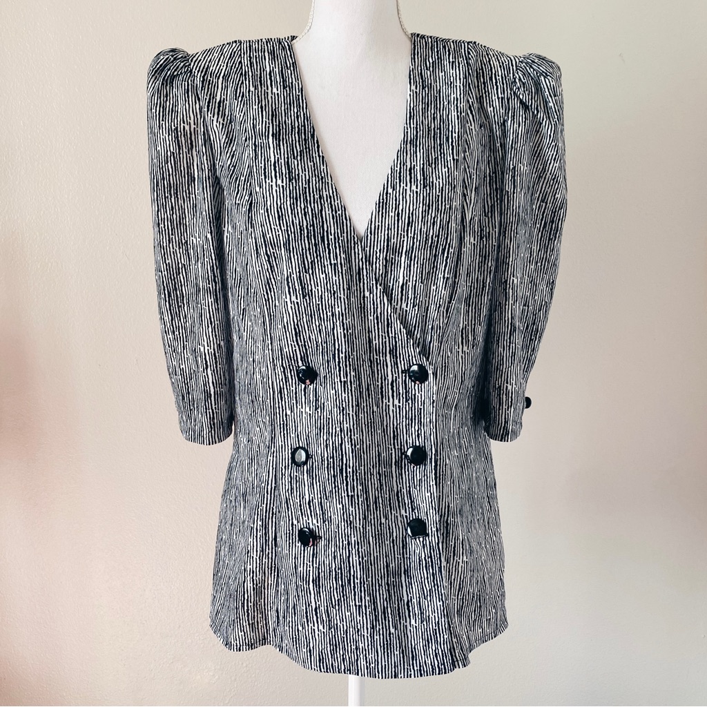 Vintage 80s Black & White Blazer